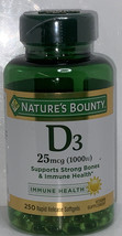 Natures Bounty D3 25mcg 250 Rapid Release Softgels Immune Health(M) - $12.87