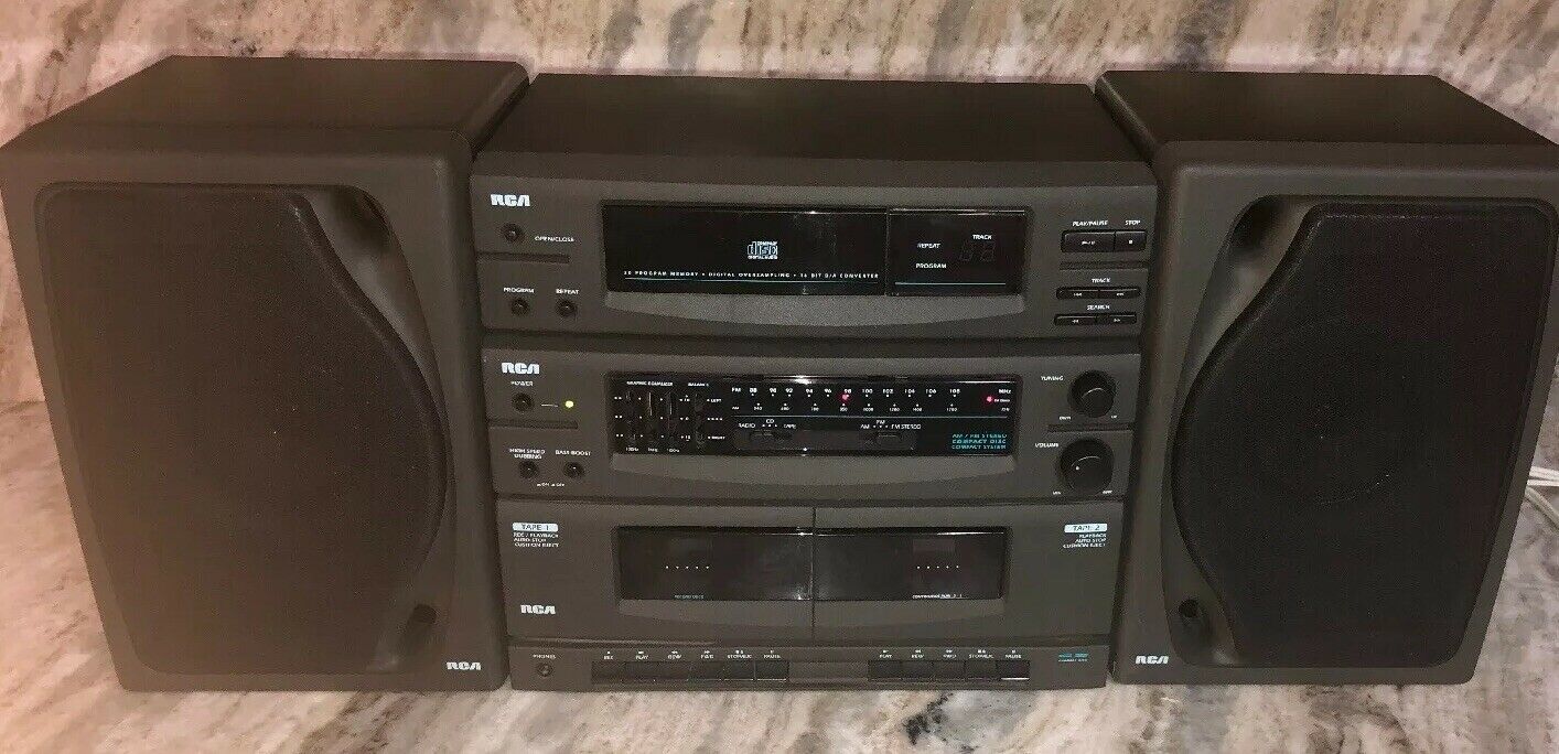 Vintage RCA RP 8530 A Stereo System AM/FM Radio Dual Cassette CD 2 Spks