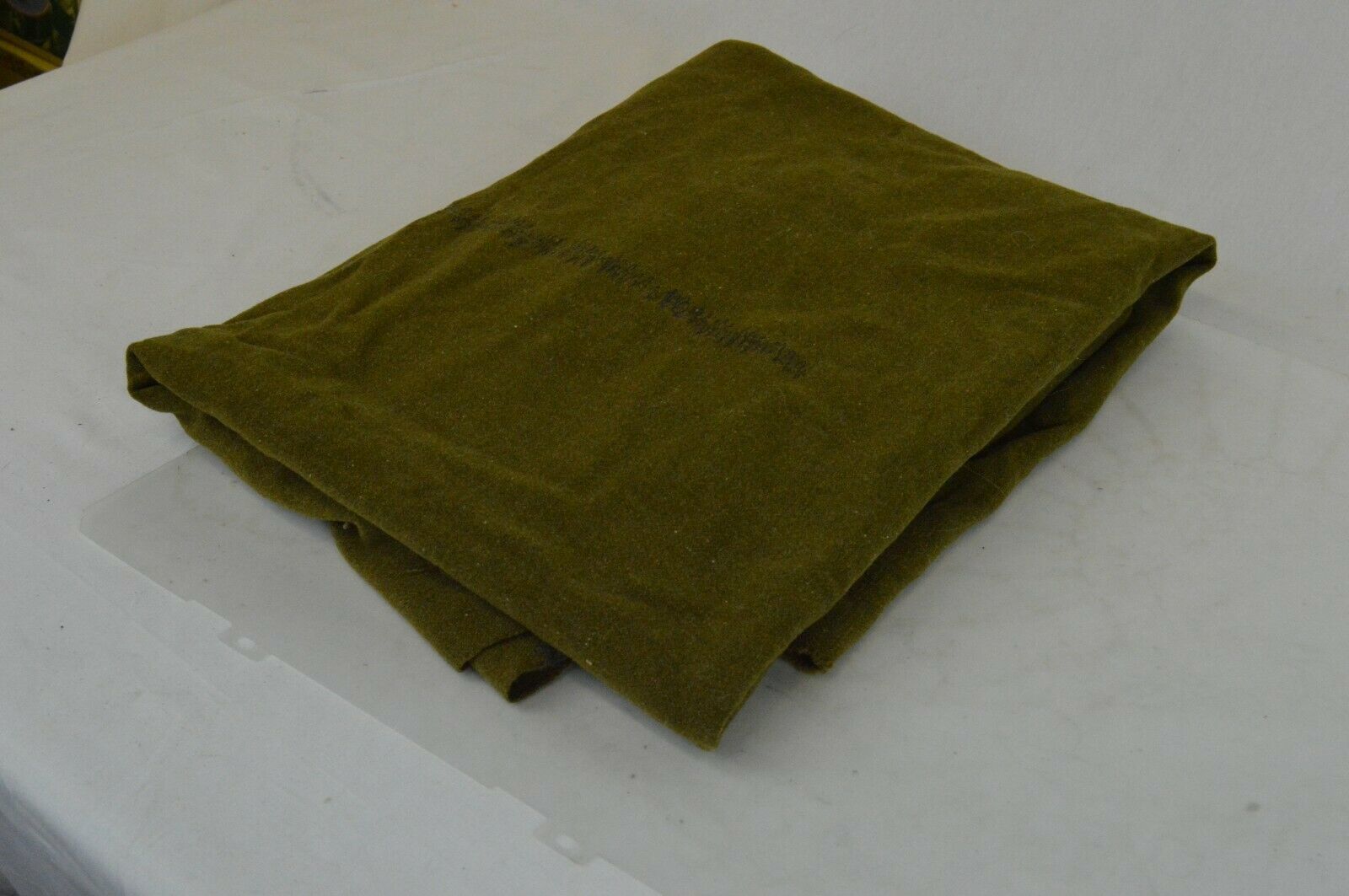 US Army Wool Blanket Military Bedding Green WW2 70" x 56" Other