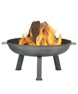 30 in. x 15 in. Round Cast Iron Wood Burning Fire Pit Bowl in Steel  - $152.99