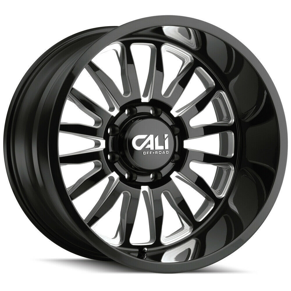 22x12 Cali OffRoad 9110 Summit 8x180 51 Gloss Black Milled Wheels Rims Set(4) Wheels
