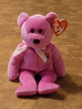 2004 Mothers Day Ty Beanie Baby Mother Fuschia Bear Stuffed Toy Retired W Tag - $4.95