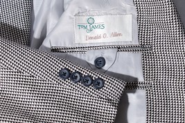 Tom James Men's Tailored Bespoke Gray Nailhead Sport Coat Jacket Blazer 42R - $118.75