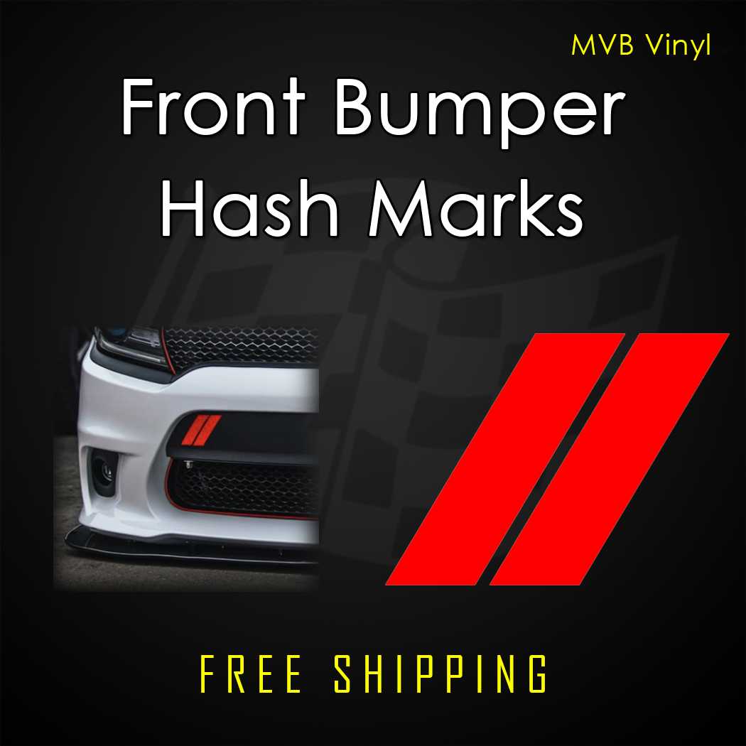 Front Bumper Hash Marks Vinyl Decal Body Graphics Dodge Charger