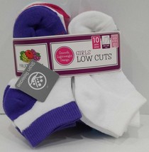 Fruit of the Loom Girls Low Cut Socks 10-Pack, Size S/CH 6-101/2 (LOC G-13) - $14.84