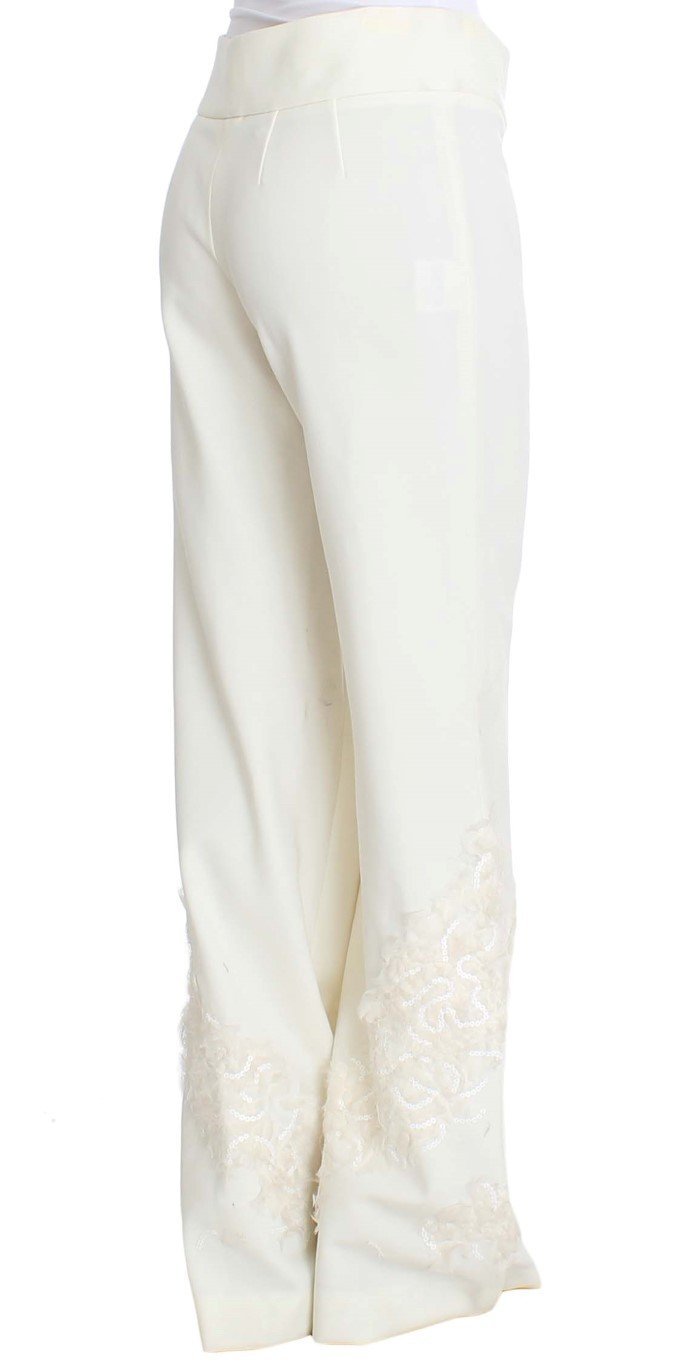 white sequin pants