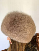 Saga Fox Fur Hat Adjustable Creamy Full Fur Hat image 4