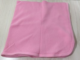 Solid pink baby thermal receiving blanket waffle weave I think Gerber - $9.89