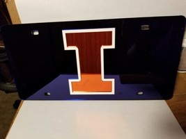 NCAA Illinois Fighting Illini Laser License Plate Tag - Blue - $33.31