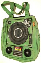 III Parcel Turntable Cassette Green 16&quot; Tote Bag Built in Speakers Media... - £36.95 GBP
