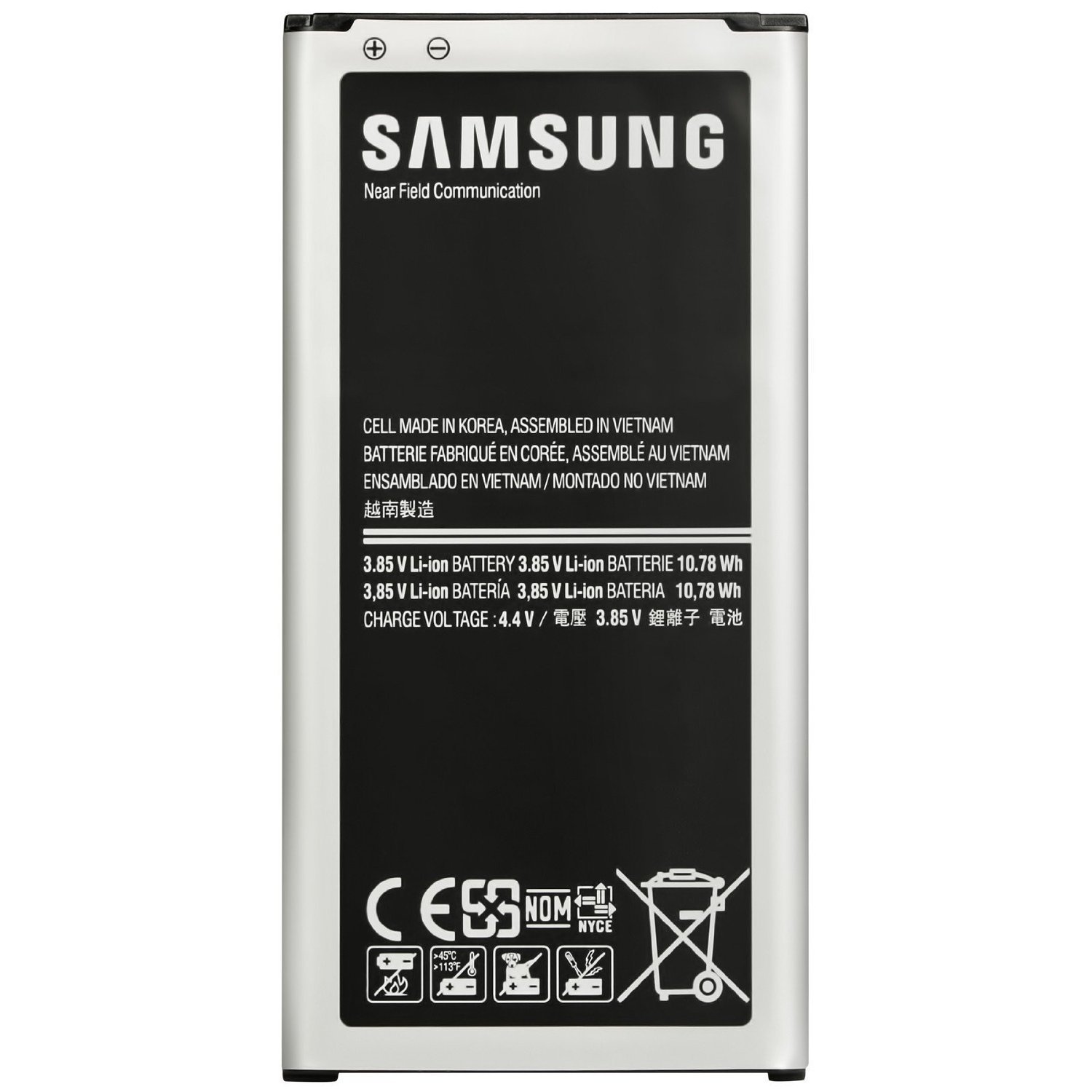 Samsung Galaxy S5 Cell Phone Battery EBBG900BBU, 2800mAh, 3.85V Liion