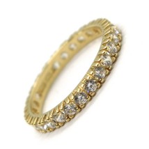 18K YELLOW GOLD ETERNITY BAND RING, WHITE CUBIC ZIRCONIA, THICKNESS 3 MM image 1