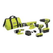 ONE+ 18V Lithium-Ion Cordless 4-Tool Combo Kit with (2) Batteries, 18V  - $193.99