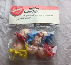 1987 Wilton Cake Tops Derby Clowns Pack of 6 - 3/4 inch tall  - Vintage - $15.13
