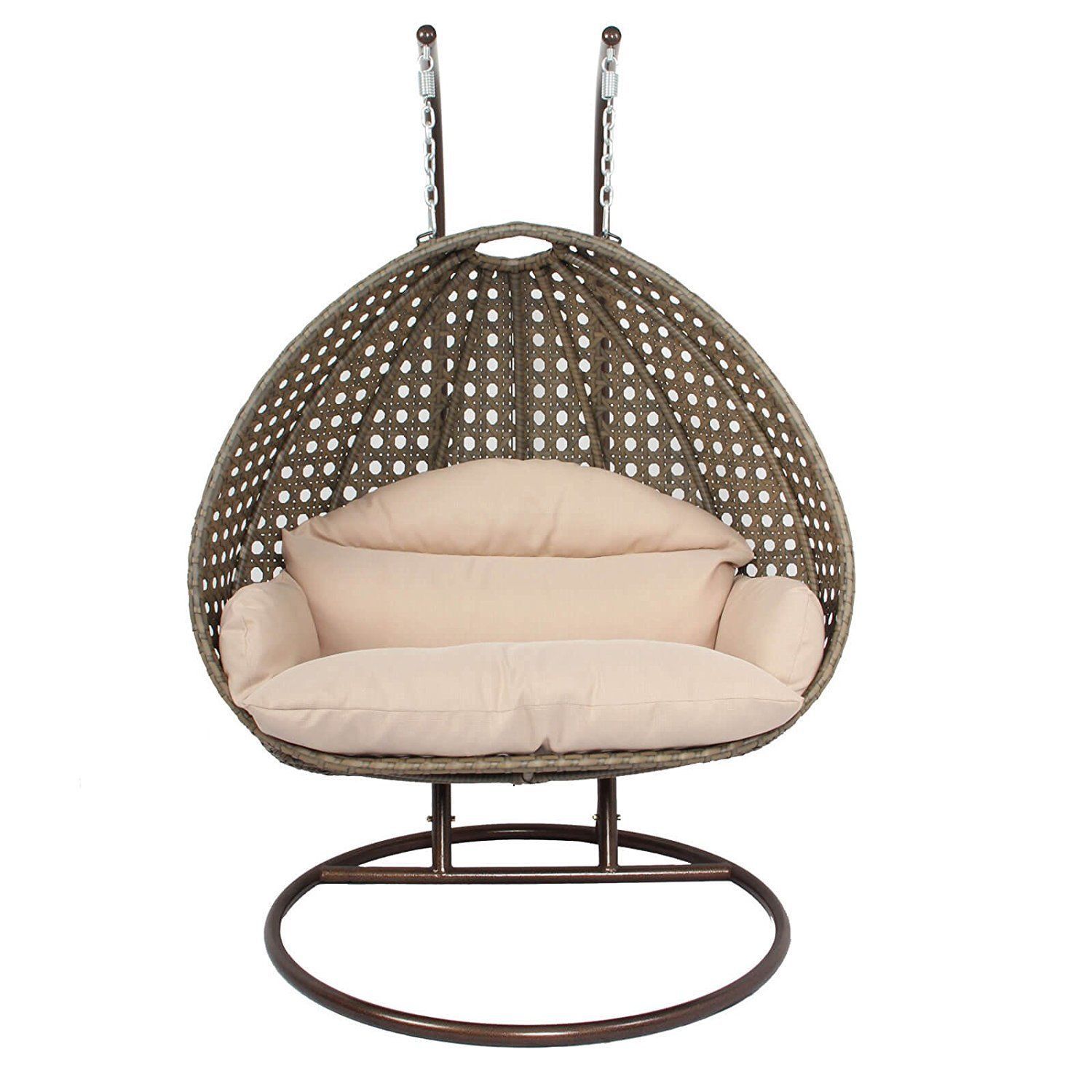 Island Gale 2Person Outdoor Patio Rattan Hanging Wicker Swing Chair Egg