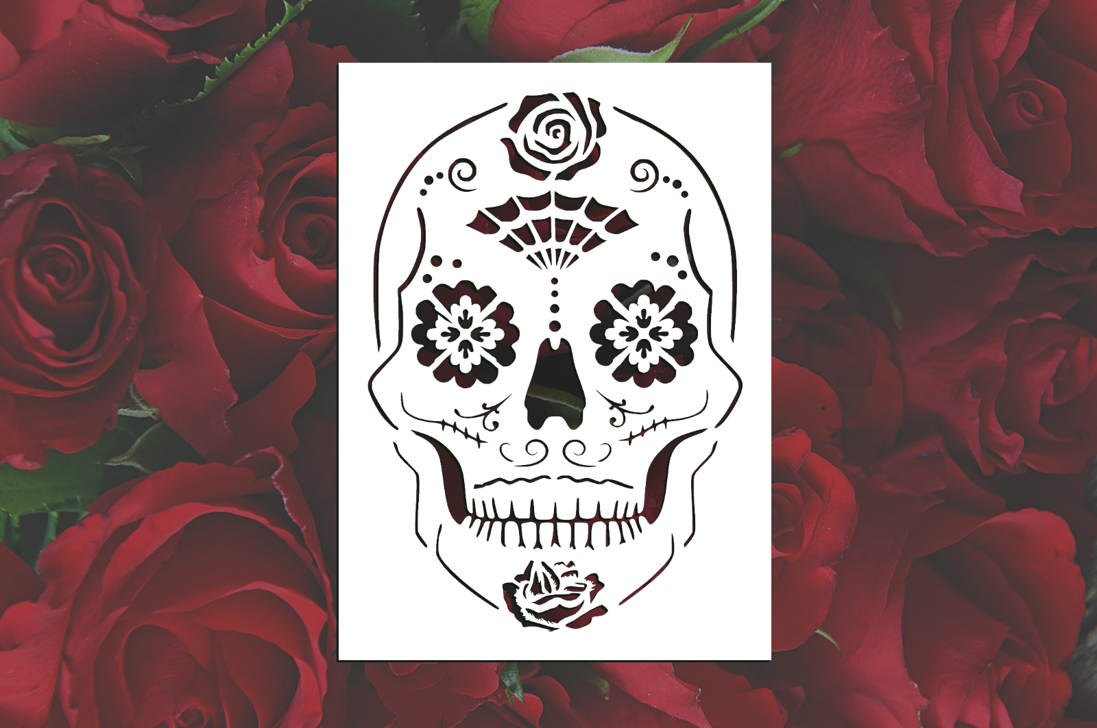 Day of the Dead Sugar Skull Reusable Stencil (Many Sizes) Stencils