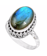 Special Sale, Beautiful Light Blue Labradorite Ring, Size 7.75 US, Handmade - $18.40
