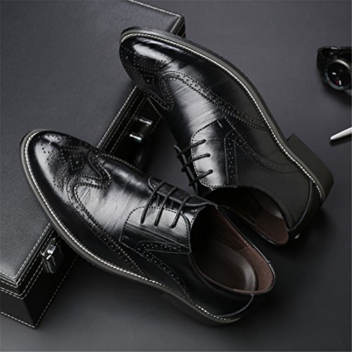 Men Black Genuine Leather New Design Wing Tip Brogue Toe Handmade Shoes ...