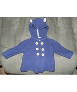 Baby Boden Navy Blue Cardigan Sweater Hoodie Ears Cashmere Jacket Size 3... - $30.10