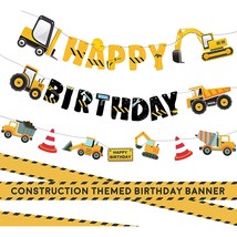 3 Packs Construction Happy Birthday Banner And Truck Garland, Construc - $19.99