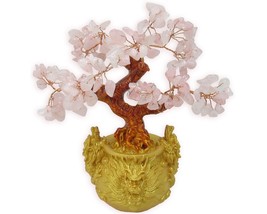 Gemstone Tree of Life w/ Dragon Base, Rose Quartz, 7&quot; - $34.95