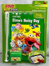 Fisher Price Seasame Street Elmo's Noisy Day Power Touch Book & Cartridge NEW - $14.69