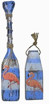 Buoy and Paddle Set Hand Carved Beautiful Wood Pink Flamingo Bird Buoy Sculpture - $39.54