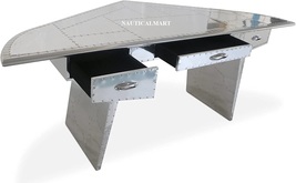 Aviator Executive Fighter Jet Wing Desk - Polished Aluminum (60 Inches) image 4