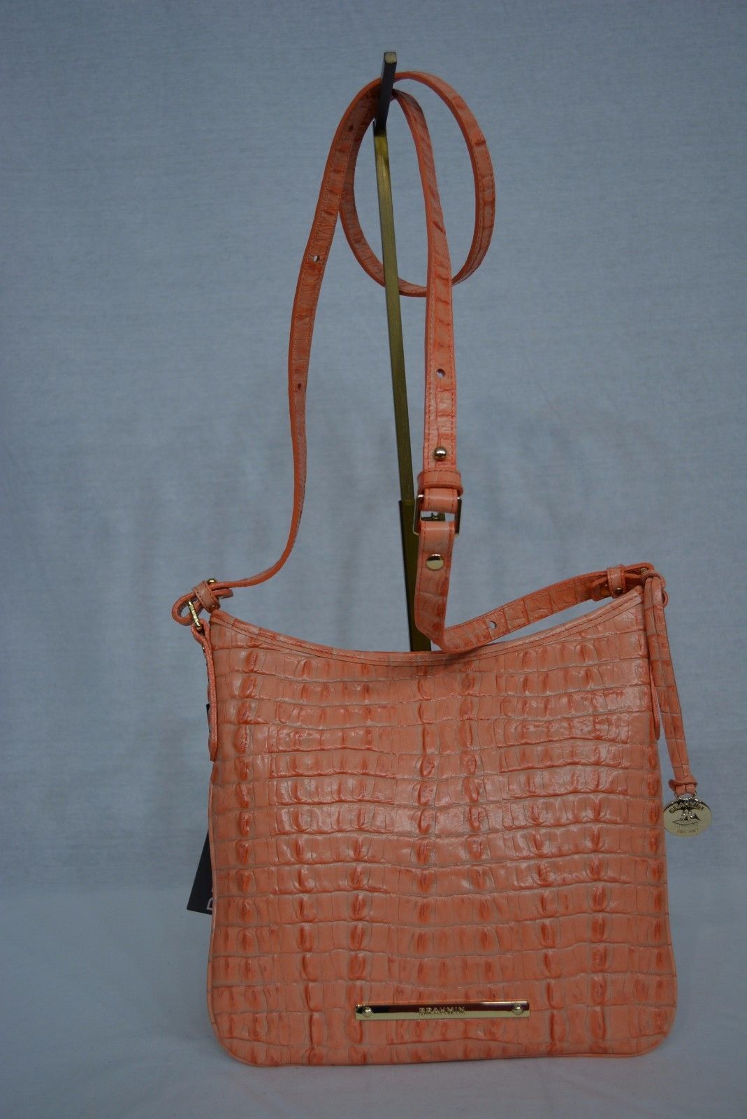 Peach//Orange Color NWT Brahmin Jody Crossbody//Shoulder Bag in Mai Tai La Scala