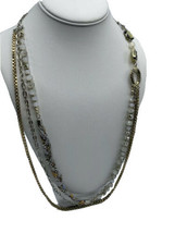 Ann Taylor LOFT Gold Tone faceted Crystal multi-chain Necklace 31” - $16.79