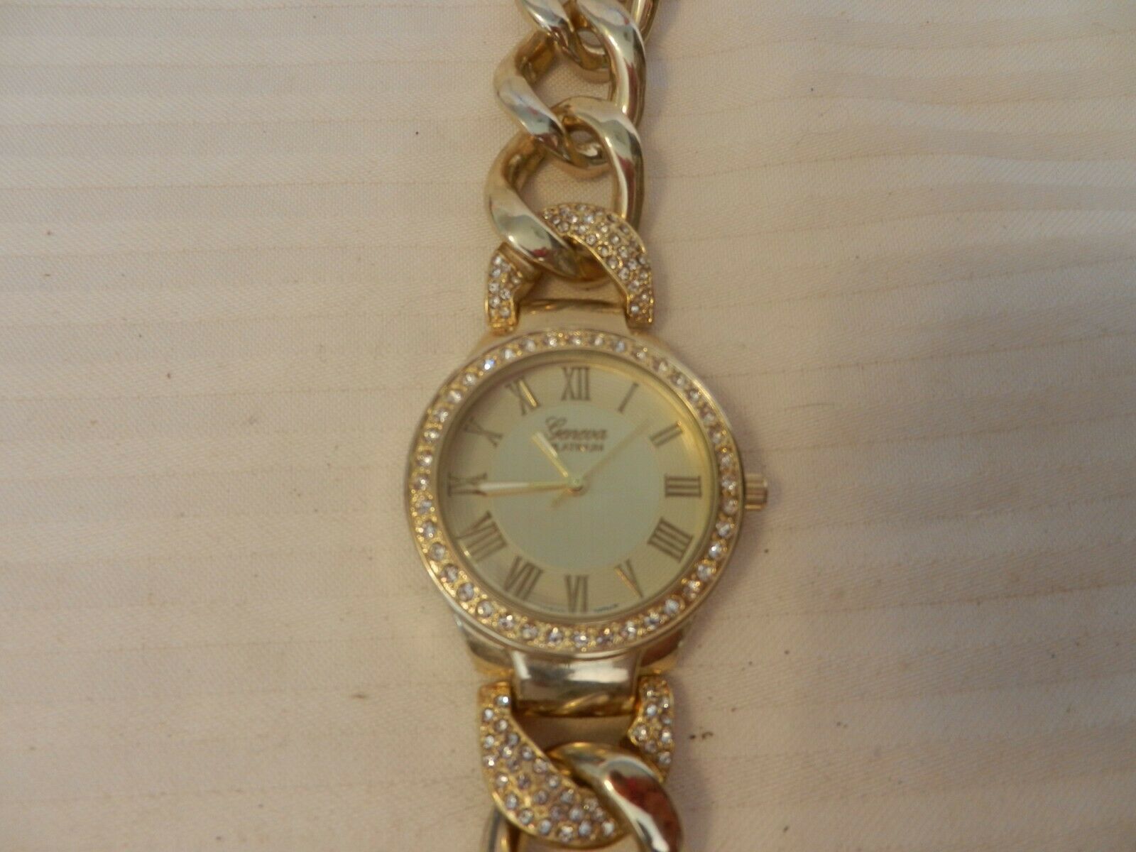 Primary image for Geneva Platinum #4799 Women's Jeweled Watch Gold Color