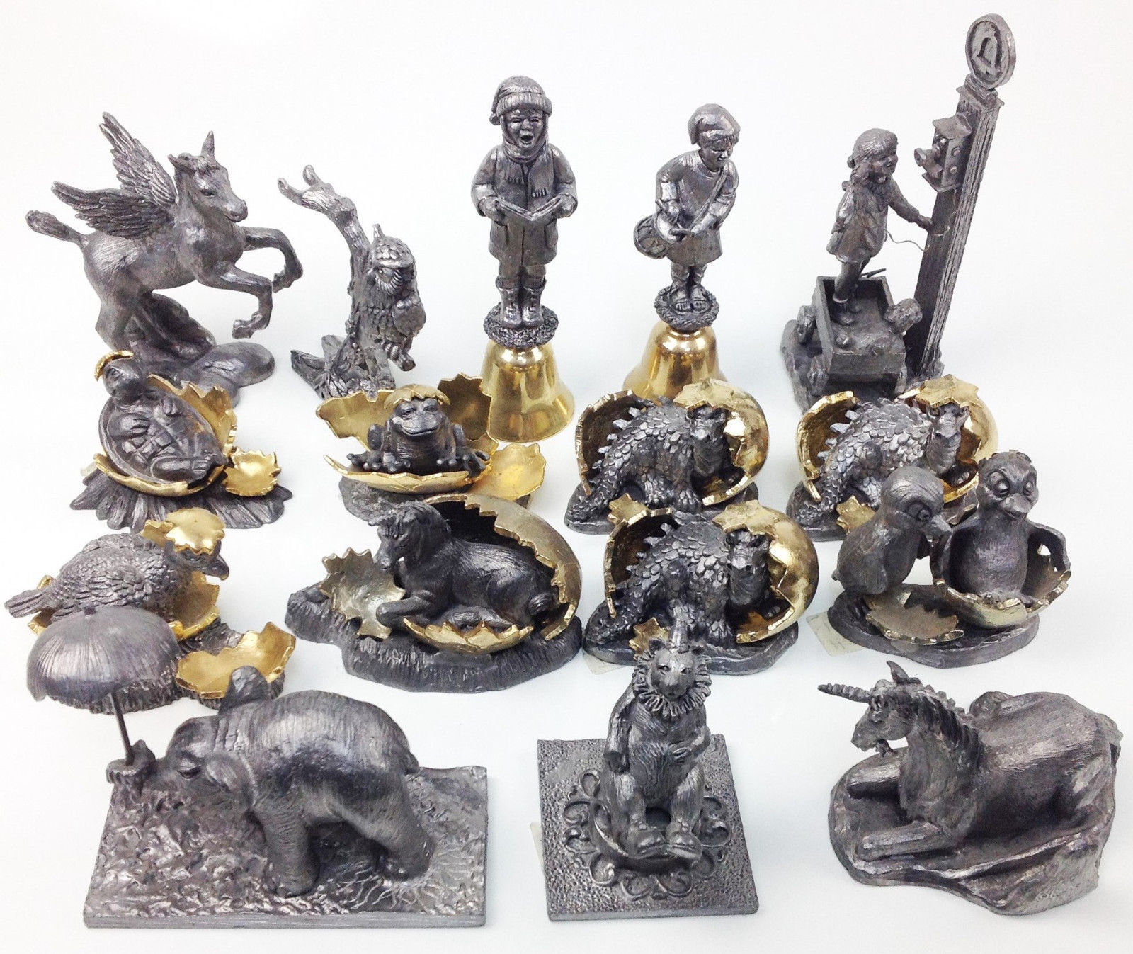 Michael Ricker Pewter Figurine Collection of 16 pieces 36 LB PEWTER