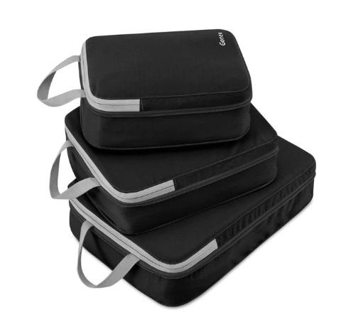 Gonex 3pcs/set Travel Storage Bag Suitcase Luggage Clothing Packing - Black