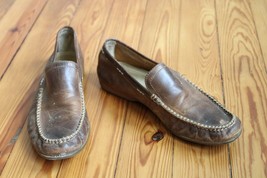 Frye 8.5 Lewis Venetian Brown Leather Loafers Distressed - $22.80