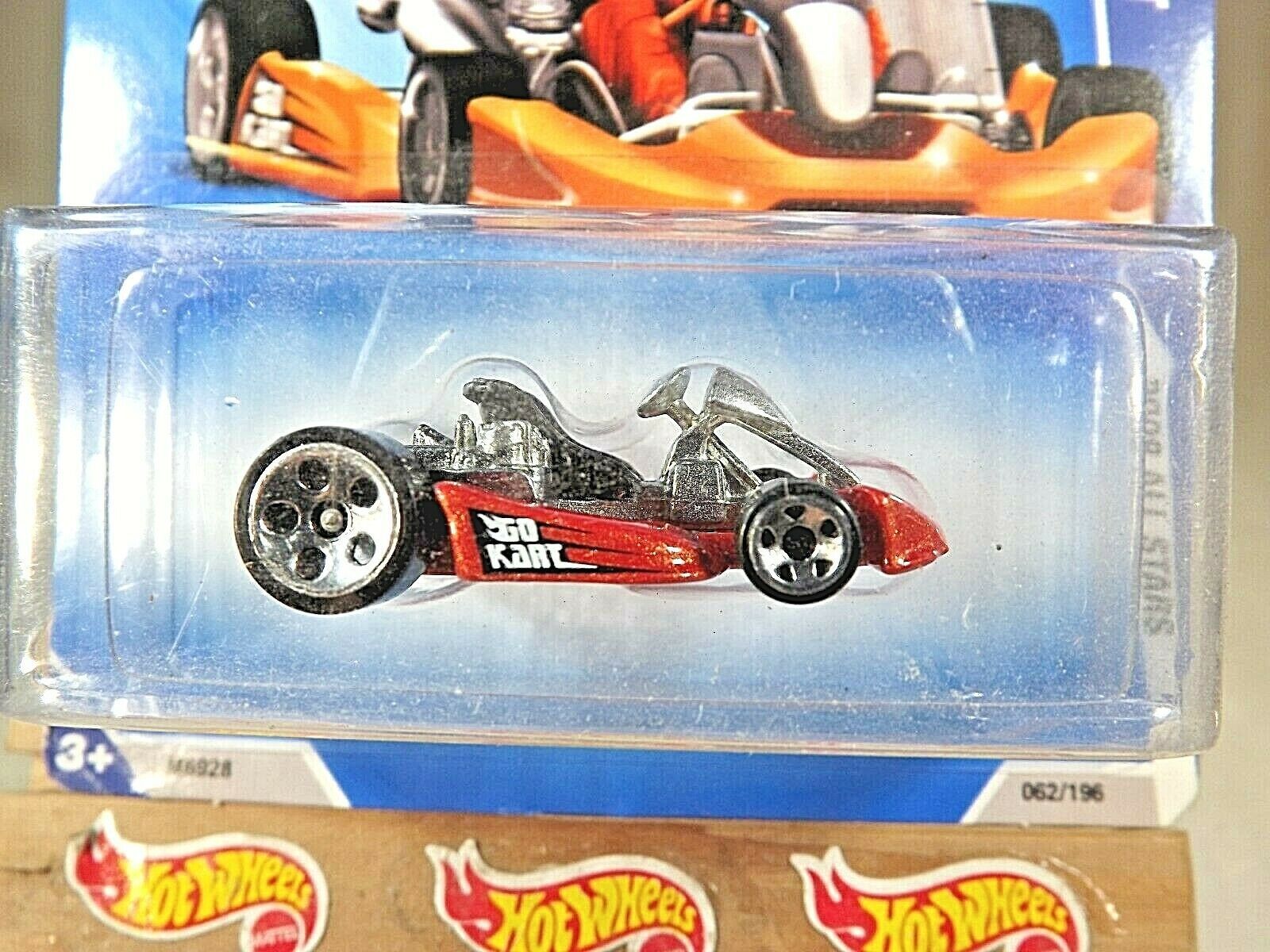 2008 Hot Wheels 62 All Stars 22/36 GO KART Orange Variant w/Chrome