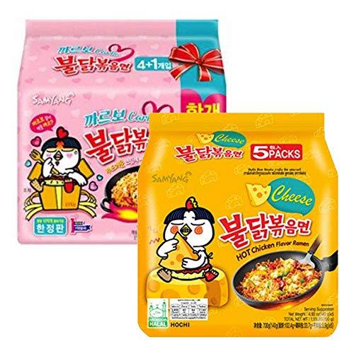 Samyang Chicken Fried Noodles (20 Packs 10x Carbo & 10x Cheese) Hot Fusion Selec