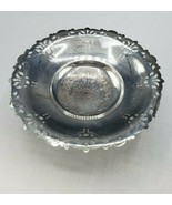 Wm A Rogers Silver-plate on Copper pedestal Dish, 7&quot;, 1950&#39;s - $19.80