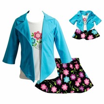 Dollie Me Girl 4-14 and Doll Matching Floral Skirt Mock Top Outfit American Girl - $32.99