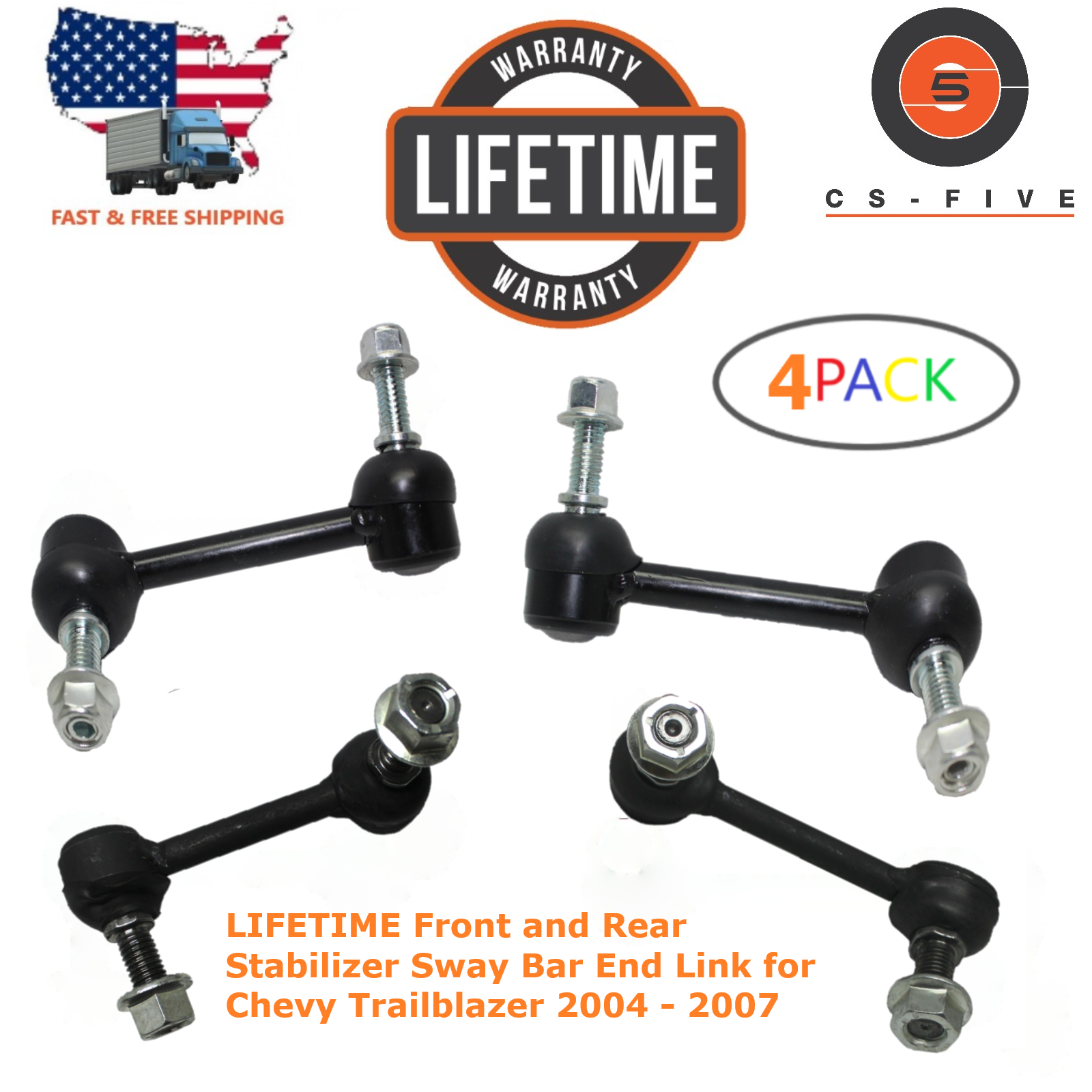 LIFETIME Front Rear Stabilizer Sway Bar End Link for Chevy Trailblazer