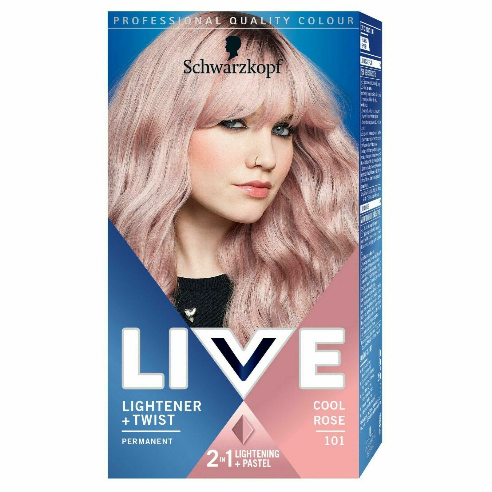 Schwarzkopf LIVE Pastel 2in1 Lightener Twist Permanent 101 Cool Rose Hair Color Hair Color