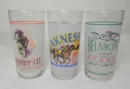 Set of 3 Triple Crown Glasses 1996 Kentucky Derby, Preakness, Belmont St... - $27.23