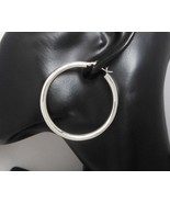 Silver Round Hoop Earrings, 925 Sterling Silver, Closed Circle Earring S... - $50.00