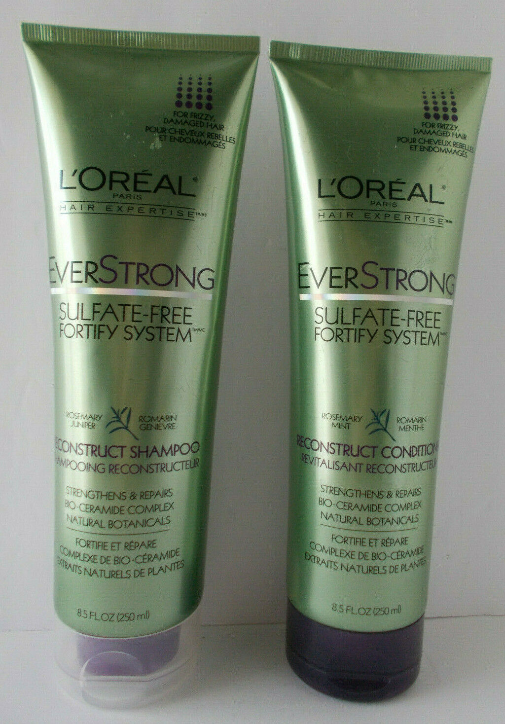 Lot 2 L'Oreal Everstrong Rosemary Mint Shampoo & Conditioner Sulfate