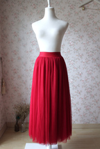 High Waisted Red Tulle Skirt Full Long Tulle Skirt Red Wedding Skirt Plus image 3