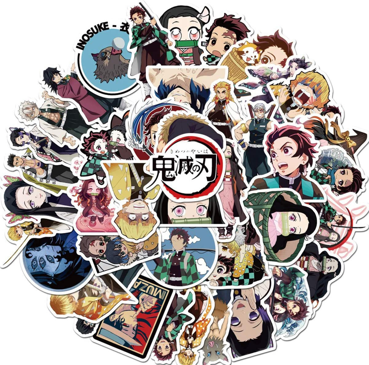 50 Pcs Demon Slayer: Kimetsu no Yaiba Sticker - Waterproof Durable ...