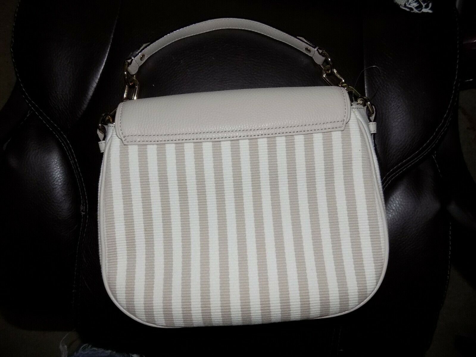 Kate Spade Handbag Beige W/Beige Stripes Leather RN0102760 CA57710 ...