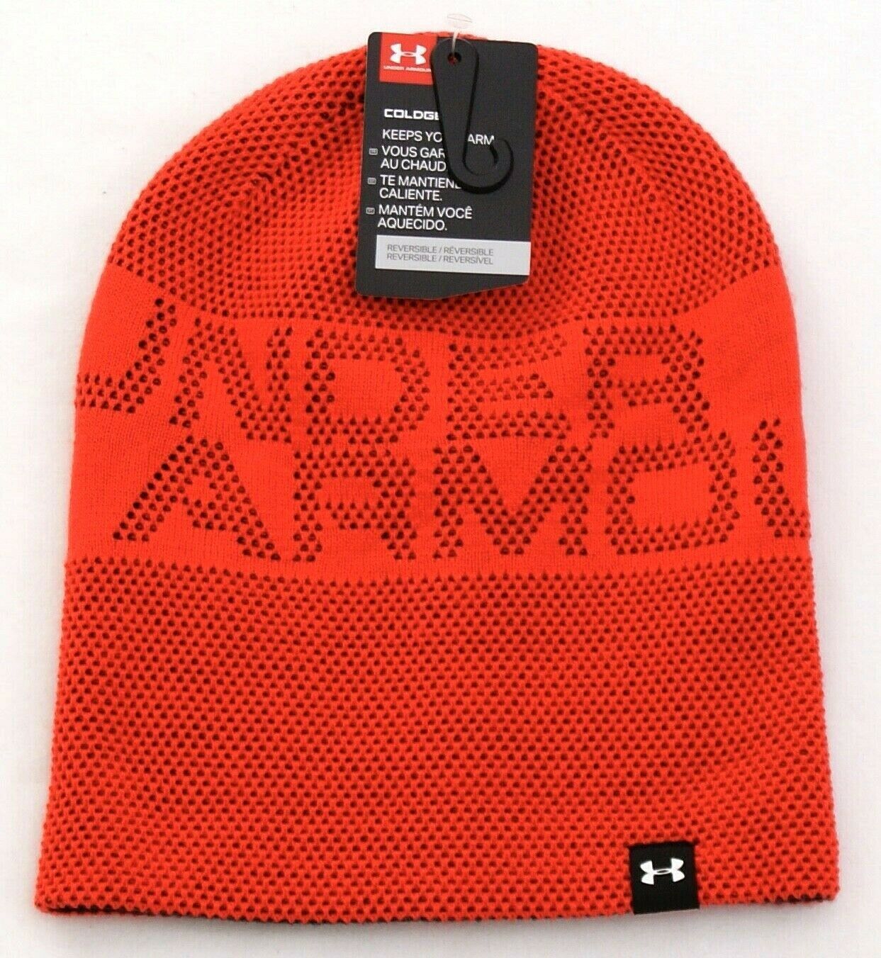Under Armour Reversible Red & Orange 4-in-1 Graphic Knit Beanie 4-6 Years NWT - $22.27
