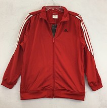 Adidas Y Tricot Jacket / Red Full Zip Athletic Track Jacket w Pockets / XL 18-20 - $26.35