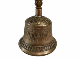 Vintage Antique Brass Ornate Hand Dinner Bell image 3