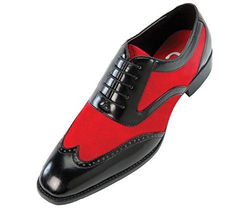 Black Red Oxford Handmade Genuine Leather Wing Tip Brogues Toe Stylish Men Shoes